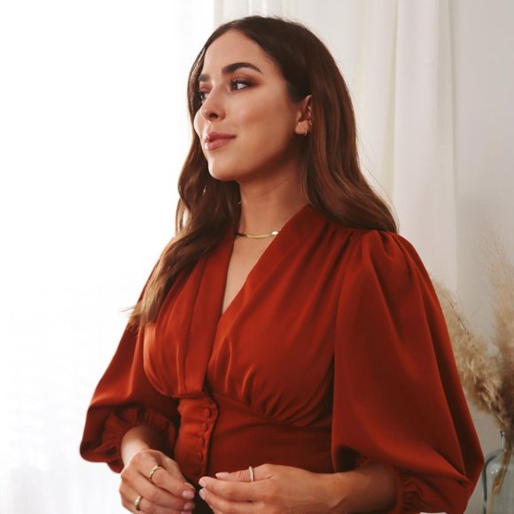 Women's Long Sleeve Red Lantern Crop Top - Picture 7 of 11